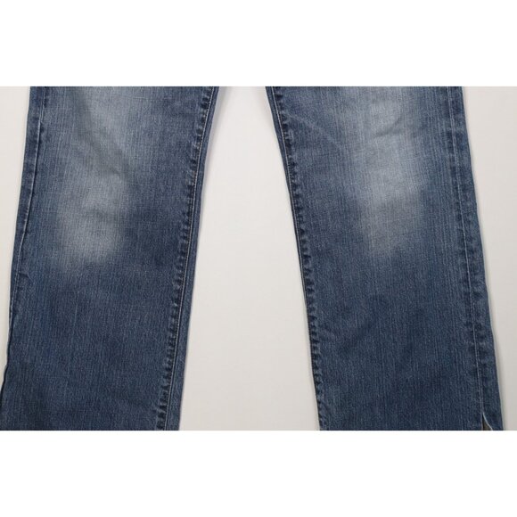 Vintage Y2K Lucky Brand Mens 32x32 Distressed Flared Wide Leg Denim Jeans Blue - Picture 4 of 16